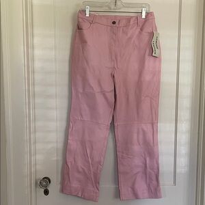 Vintage Leather Pink High-Waisted Pants